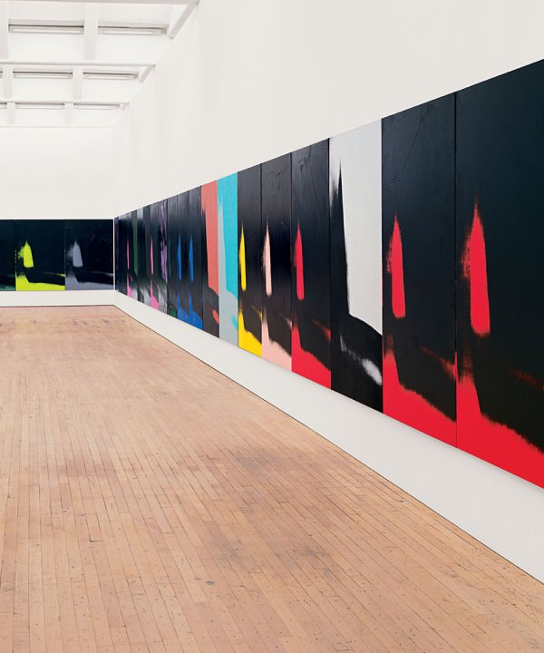 Andy Warhol
Shadows, 1978–79
Installation of 72 of 102 paintings
Acrylic, variously silkscreened and painted on canvas
76 x 52 inches (193 x 132 cm) each
Dia Art Foundation
Photo: Bill Jacobson