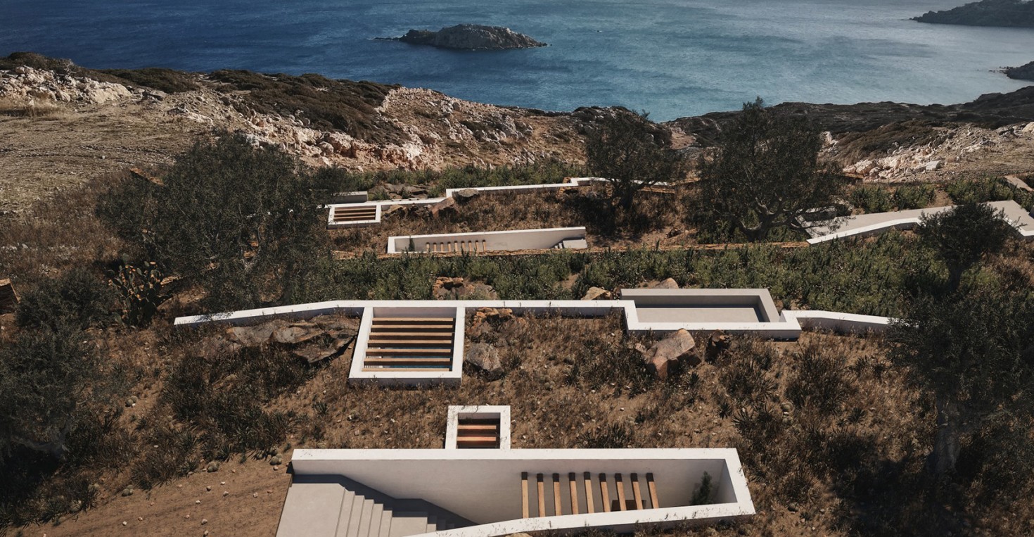 Villas contemporaines dans les îles grecques.