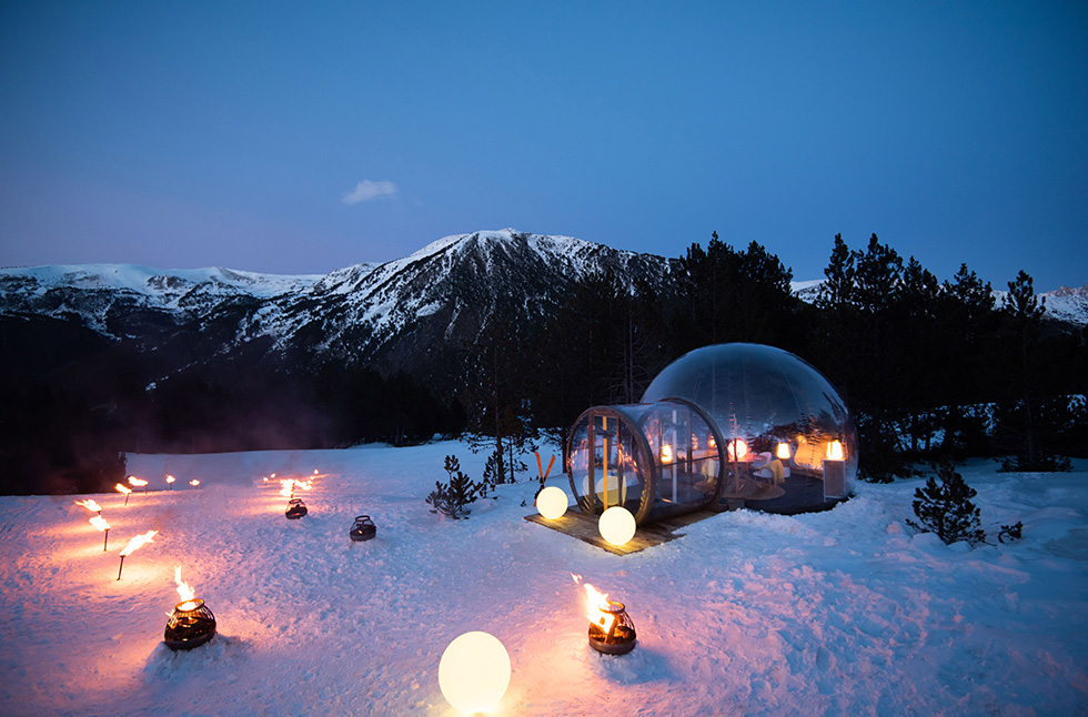 La Clicquot Bubble Experience sur les pistes de Grandvalira en Andorre et son menu dégustation insolite.